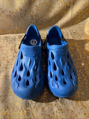 Skechers Kids Blue Flame-Cut Slip-On Water Shoes